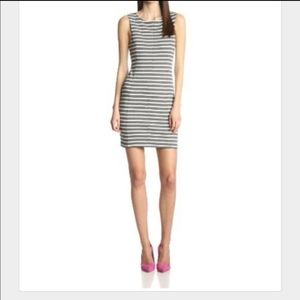 Sanctuary coal grey and white striped knee length dress